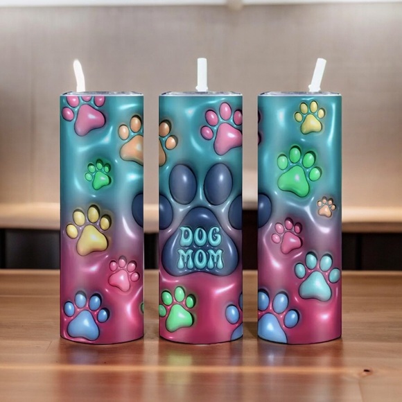 Other - Dog Mom Insulated Tumbler with Straw 20oz  (Crafted)